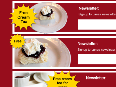 Newsletter Signup cream newsletter red signup star tea yellow