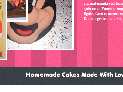 Cake Website black cake design photo pink stripes ui