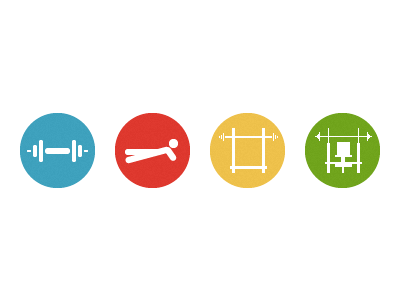 Gym Icons blue green gym icons orange red sport weights