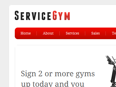 Design Concept design fitness grey gym header logo nav red sports website white