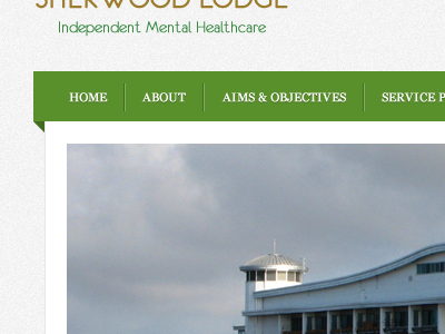 Sherwood design green grey header health image nav