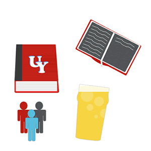 Icons beer books education people uni university uwe