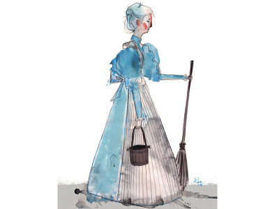 Cinderella art artwork character design childrens book childrens illustration illustration sketch watercolor