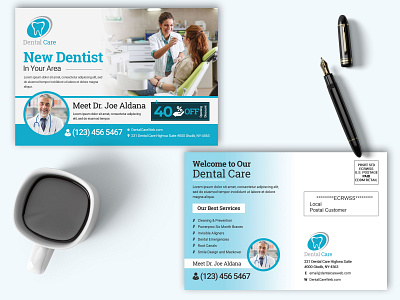New Dental Clinic Promotional Coupon EDDM branding clinic eddm eddm flat eddm graphic design medical eddm pharmaceutical