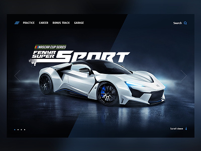 Car Present button car design icon menu scroll sport ui ux web