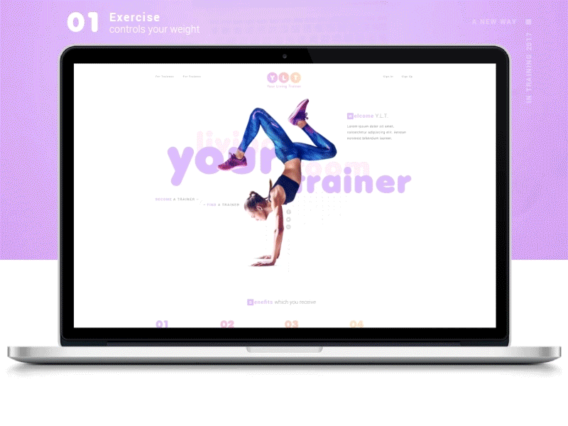 Your Living-room Trainer appointment app fitness scheduling app sport ui ux web design web project