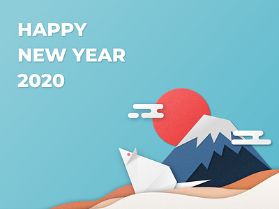 HAPPY NEW YEAR 2020 2020 design illustration japanese newyear origami paper paper art papercut