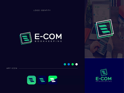 Logo for E-COM Bookkeeping logo bookkeeping
