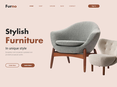 Furno Furniture Landing Page graphic design landing page ui