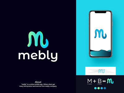 mebly logo brand identity branding clean design company branding company profile graphicdesign logo logodesign m logo marketing mb logo minimal