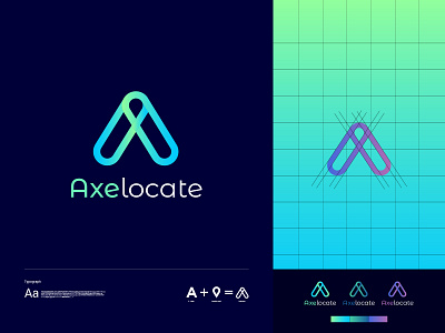 Axelocate a lettrt logo abstract brand identity branding clean design company branding company profile creative design graphicdesign location logo logo