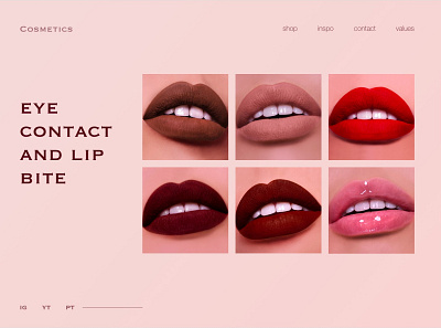 cosmetics branding cosmetics lips ui ux web design