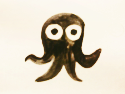Meet Octy black indian ink octopus octy watercolour white