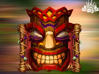 Red Tiki Mask 🎭🎭🎭⁠ gambling game art game design graphic design mask symbol polynesian polynesian symbols slot design slot machine art slot machine design slot symbol symbol design symbol designer symbol developer symbol development tiki tiki mask tiki slot tiki symbols