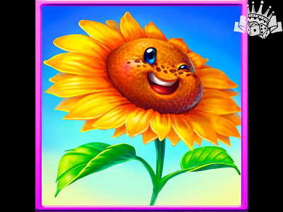 A Sunflower slot symbol 🌻🌻🌻 gambling game art game design graphic design sunflower sunflower art sunflower design sunflower illustration sunflower image sunflower slot symbol sunflower symbol symbol developers symbol development