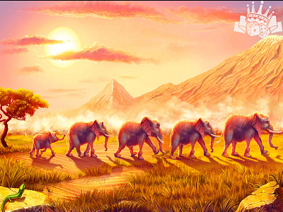 Main Background for the African Savannah Slot Game⁠ africa slot africa themed background art background design background image gambling game art game design savannah slot savannah themed slot design slot game art slot game background slot game graphics slot machine graphics