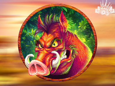 A Warthog as another slot game symbol⁠ africa themed slot african symbol gambling game art game design graphic design savannah slot savannah themed slot slot design warthog warthog illustration warthog illustration