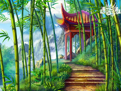 Slot Game Background for the Oriental Themed 🐼🐼🐼 background background art background design background image background slot game art game design panda panda slot panda symbol panda themed pandaearth slot game background slot game illustration slot illustration slot machine art