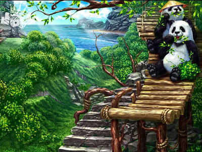 Additional Panda themed slot game background