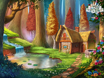 Game background for the online slot "White Snow"