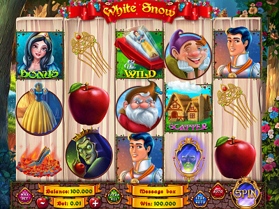 Main UI of our Snow White slot game gambling game design game reels graphic design reels slor game graphics slor game reels slot design slot development slot game creators slot game design slot game developer slot game development slot machine art slot machine design slot machine game slot reels