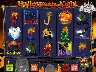 Game Reels for the Halloween themed slot game