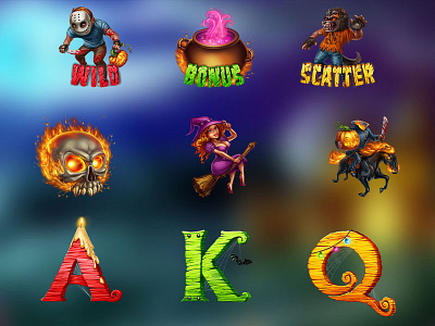 Halloween Slot symbols characters characters design gambling game art game design game graphics graphic design halloween halloween art halloween design halloween symbols slot design slot game slot game design slot game graphics slot symbols symbols symbols design