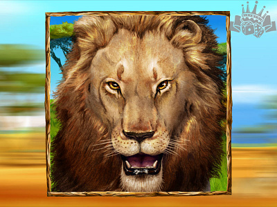 A Lion - slot game symbol character character design characterdesign digital art gambling game art game design graphic design illustration lion lion art lion character lion design lion slot symbol lion symbol slot design slot game art slot game graphics slot machines symbols