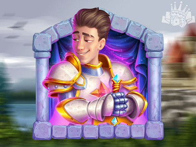 Slot character - a Knight digital art digital design digital graphics digital illustration gambling game art game design graphic design knight knight art knight character knight design knight symbol slot design