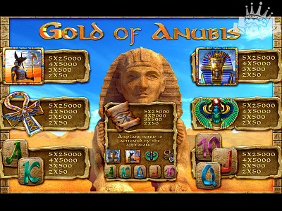 Slot machine Paytable casino digital art egypt slot egypt symbols egypt themed gambling game art game design graphic design online paytable paytable design slot design slot game art slot machines sphinx sphynx