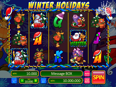 Slot machine reels - "Winter Holidays" casino digital art gambling game art game design game designer game reels graphic design online reels slot design slot game slot game design slot game reels slot machine slot machine art slot machine design slot machines slot reels slot symbols