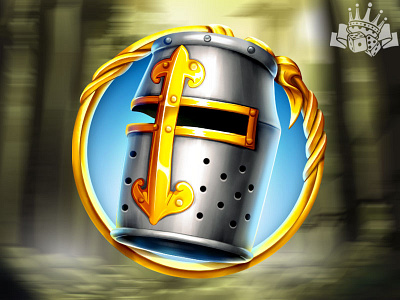 A Knight's helmet as a slot symbol digital art gambling game art game design graphic design helmet helmet design illustration knight slot character slot design slot game art slot game design slot machine slot symbol symbol symbol design symbols symbols design