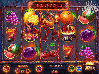 Hell Fruits slot game Reels design