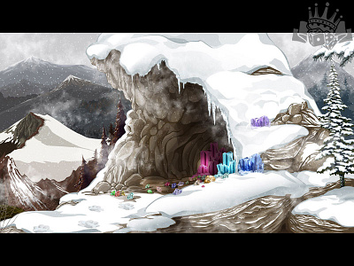 Another Game Background for the slot "Snow Kingdom" background background art background design background illustration background image gambling game design graphic design slot background slot design slot illustration slot image snow themed game snow themed illustration winter illustration