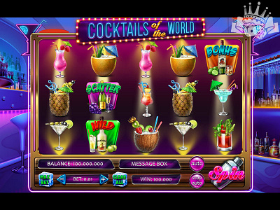 Cocktails Themed slot game Design