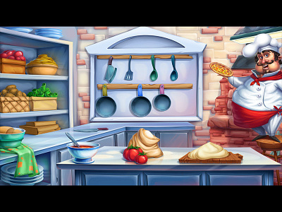 Pizza Themed slot game Background