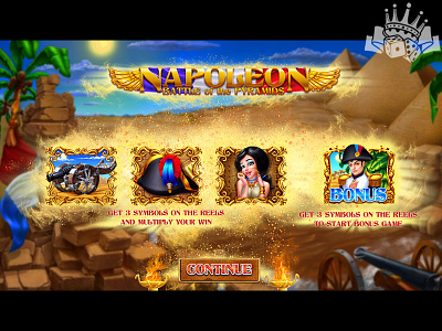 Loading screen for Napoleon themed slot