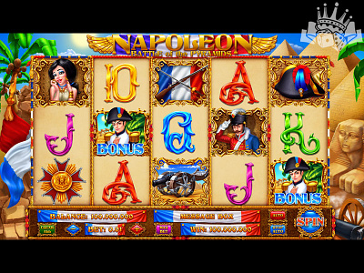 The main reel of the "Napoleon" slot game