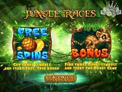Loading (boot) screen for the slot game "Jungle Races"