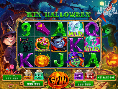 Halloween slot machine - Game reels Design