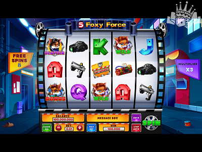 The main reel for the "Foxy Force 5" slot casino game art casino game design designing game gambling game art game design game designing graphic design reels reels art reels design reels development slot design slot game reels slot machine design slot reel slot reels