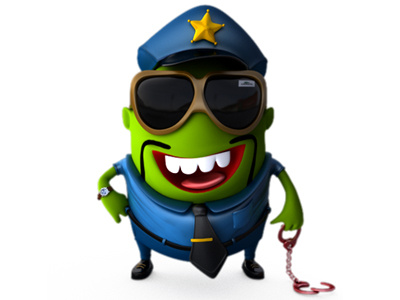 Smallies & co. 3d graphic characters cute digital art funny gambling game art game design online policeman rastaman slot machine