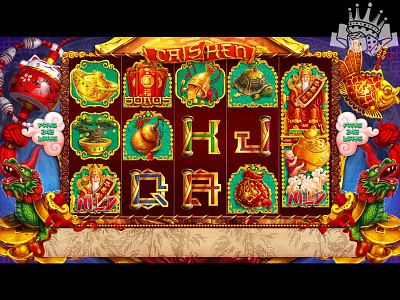 The game reels design of the slot "Caishen"