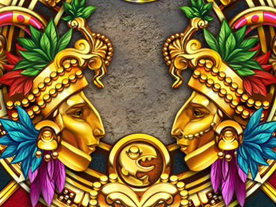 Symbol of Maya adventure ancient gambling game art game design gold jackpot mayan online slot machine spin symbol
