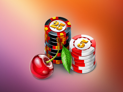 Advertisement symbols advertisement banana cherry chips diamond gambling game art game design slot machines symbols