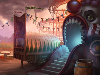 Slot background background blood circus crazy gambling game art game design graphic design horror illustration slot design