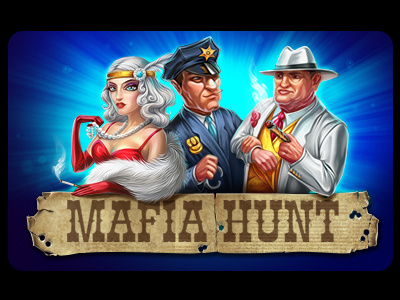 Slot logo casino gambling game art game design gangster graphic design mafia online policeman slot machine splash screen