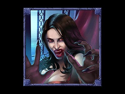 Vampiress in action animation casino gambling game art game design graphic design online sketches slot design symbol vampiress