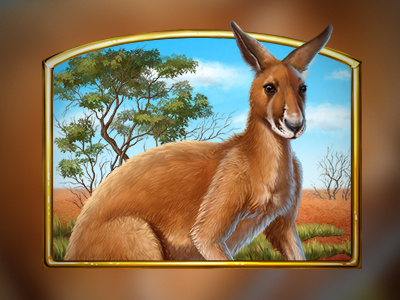 Kangaroo animal casino digital art game art gambling game design graphic design kangaroo online sketch slot design symbol