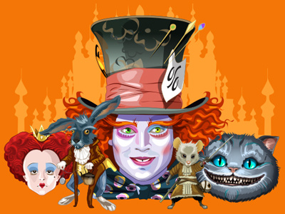 Slot machine - "Wonderland" art bonus casino design game online scatter sketches slot machine vector wild wonderland